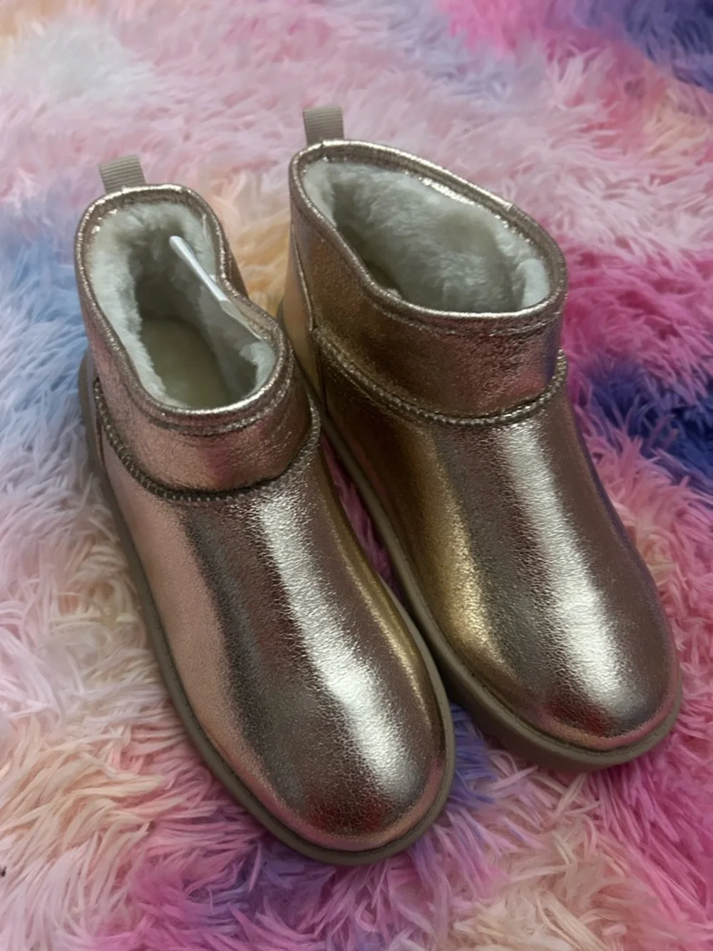 Sonoma Metallic Rose Gold Kids Ankle Boots